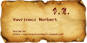 Vavrinecz Norbert névjegykártya