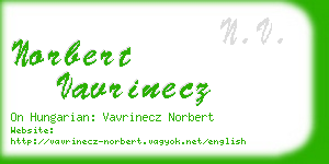 norbert vavrinecz business card